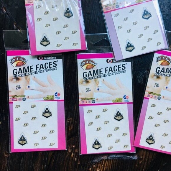 PURDUE BOILERMAKERS Lot of 5 Packs of Stick on Tattoos NEW NIP - Picture 2 of 4